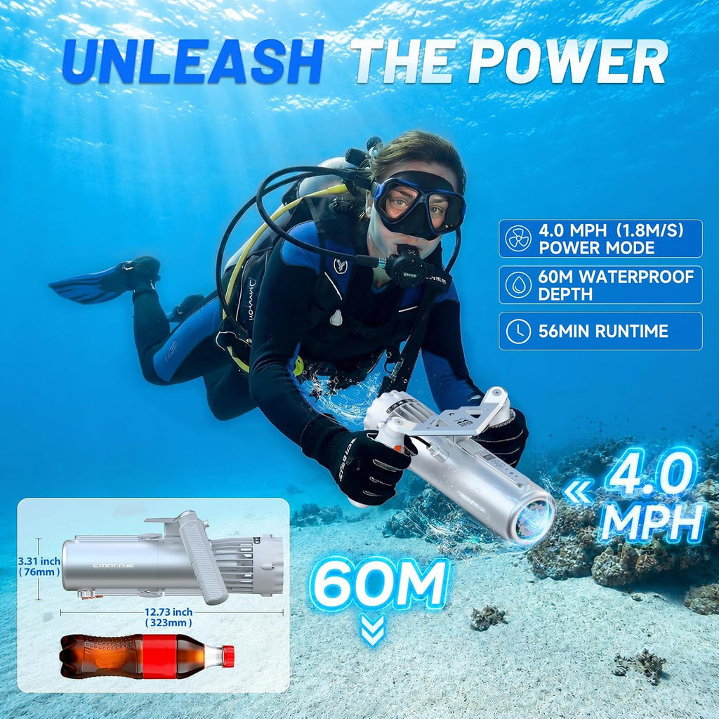 Underwater Scooter, Sea Scooter, 4 MPH, 197 FT Waterproof