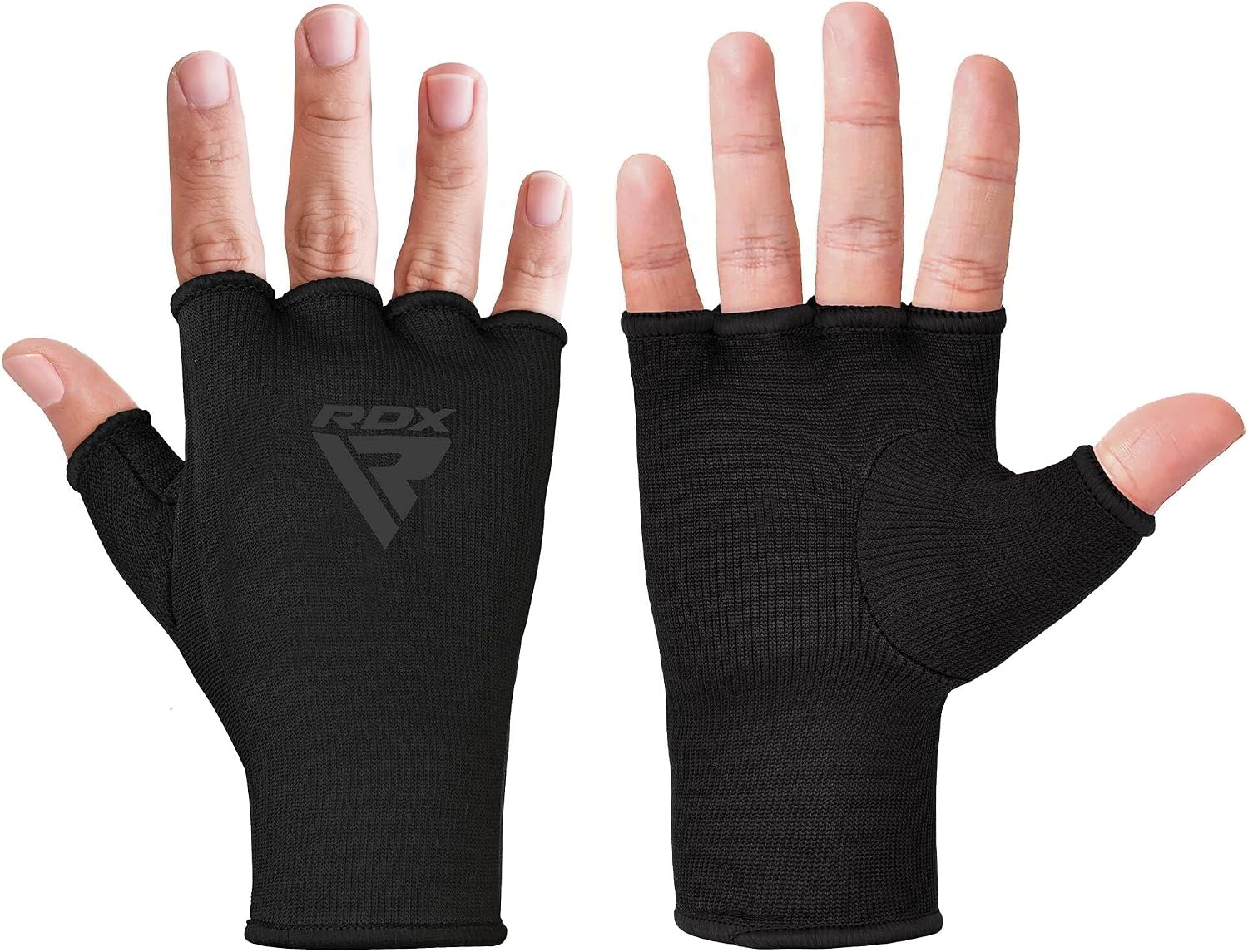 Boxing Hand Wraps Inner Gloves Men Women, Half Finger Elasticated Bandages, Under Mitts Fist Protection, Muay Thai