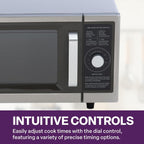 Commercial Microwave with Dial Control, 1 Cubic Feet Interior, Stainless Steel, 1000 Watts, UL and NSF Approved