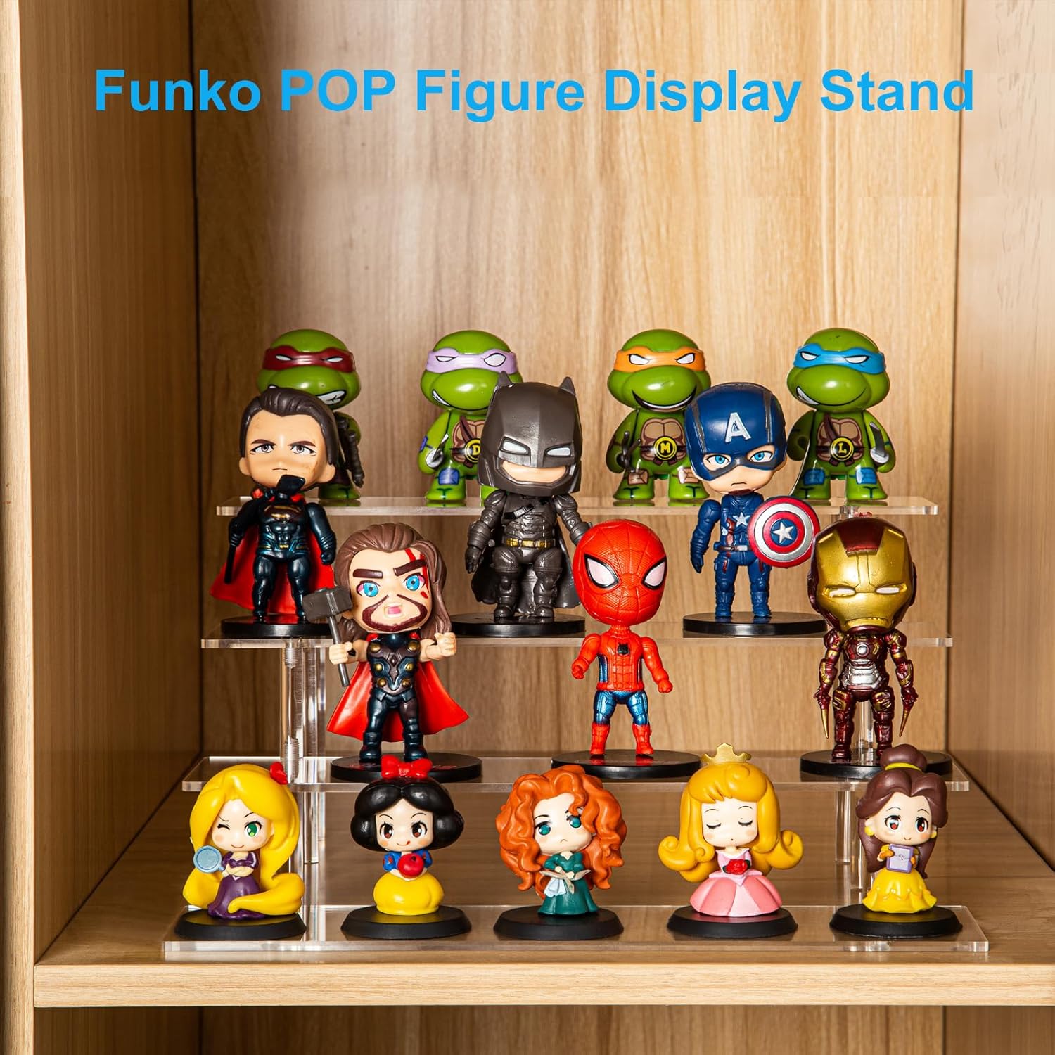 4 Tier Acrylic Perfume Organizer Stand, Clear Display Risers for Perfume, Cologne, Cosmetic, Skincare, Funko POP