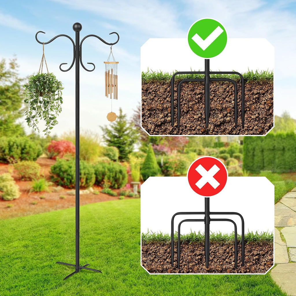 76 Inch Adjustable Double Shepherds Hooks for Outdoor