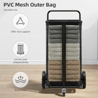 Rolling Laundry Cart with Removable Canvas Liner Bag, Beige