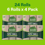 Unbleached Recycled Paper Towels, 6 Rolls, 4-Pack