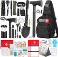 Survival Kit, 262Pcs Survival Gear and Supplies with First Aid Kit Pouch and Crossbody Bag, Emergency Kit with Tent