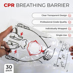 CPR Face Shield fits Adults, Children and Infants - 30 Pack