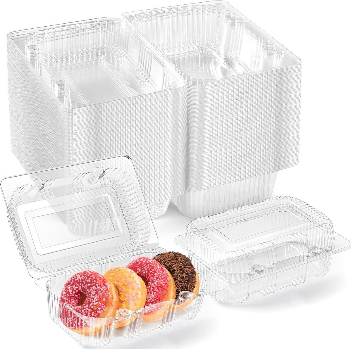 40 Clear Plastic Clamshell Take Out Food Containers with Lids