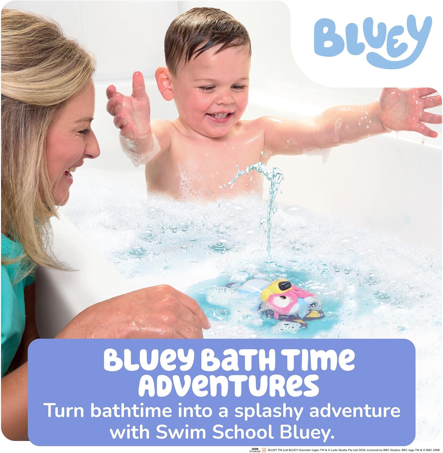 TOMY Toomies Swim School Bluey Water Toy - Floating Fountain Squirt Toy for Bathtub or Pool - Summer Toddler Swimming