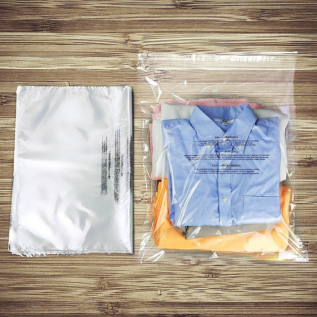 Clear Poly Bags, Self Sealing Cellophane Bag, 18x24 in, 100 Count