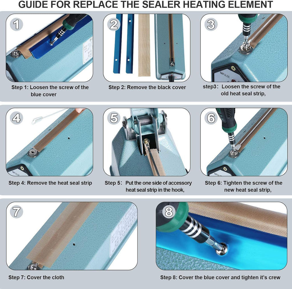 10 Pcs 16 Inch Impulse Heat Sealer Replacement Strips