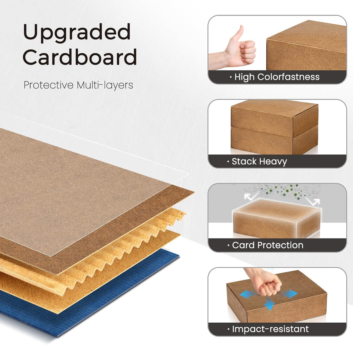 Card Storage Box, 6-Pack 7200 Count Bulk Sports Card Storage Boxes