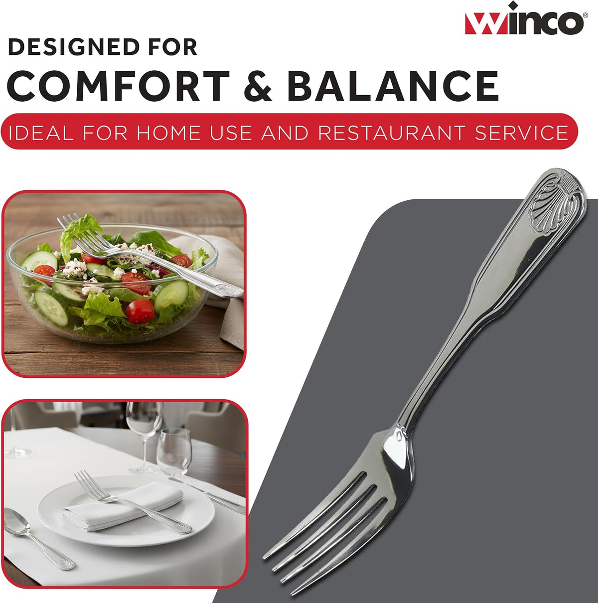 St 12-Piece Toulouse Dinner Fork Set, 18-0 Extra Heavy Weight Stainless Steel, Silver