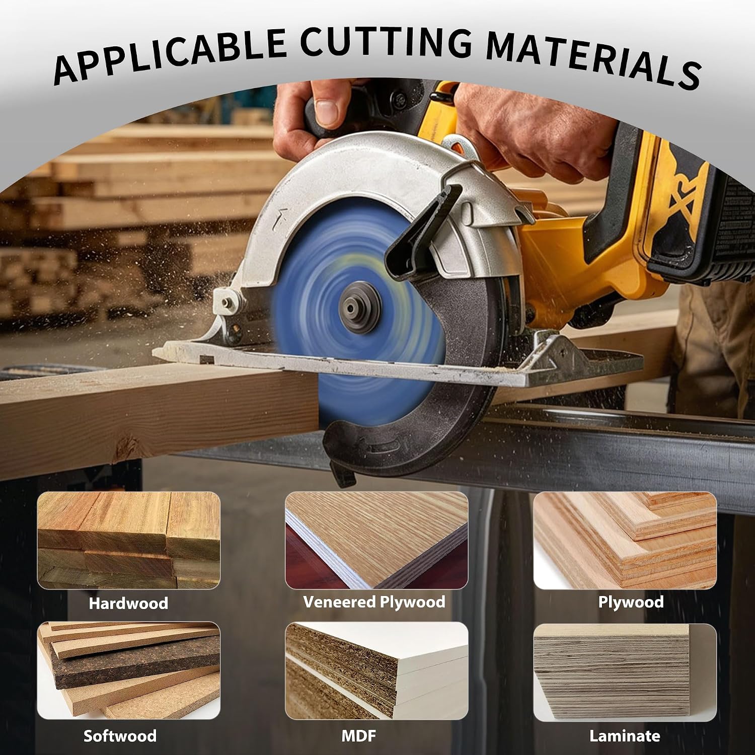 10" 60T Thin Kerf Circular Saw Blade Woodworking Fine Finish, Trim | Tungsten Carbide ATB Cutting Teeth, Finish, Trim