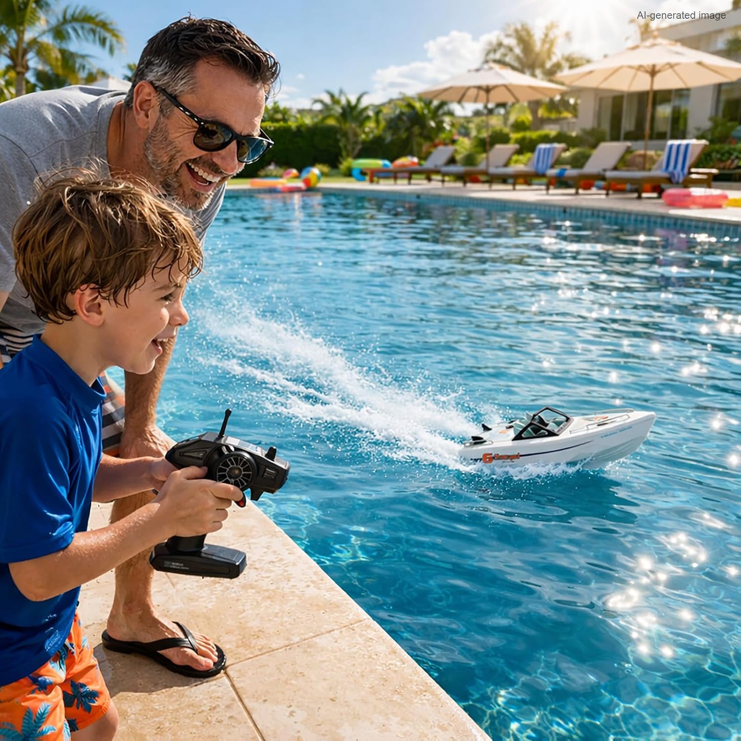 Small Jet Propulsion RC Boat with Brushless Motor for Beginner & Kid | Mini Yacht-Style, Remote Control Boat for Kid