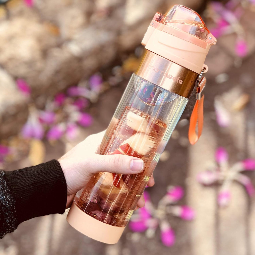 Fruit Infuser Water Bottle – 24 oz – Tritan Plastic - Unique Stylish Design – Fruit Infused Water recipes eBook &