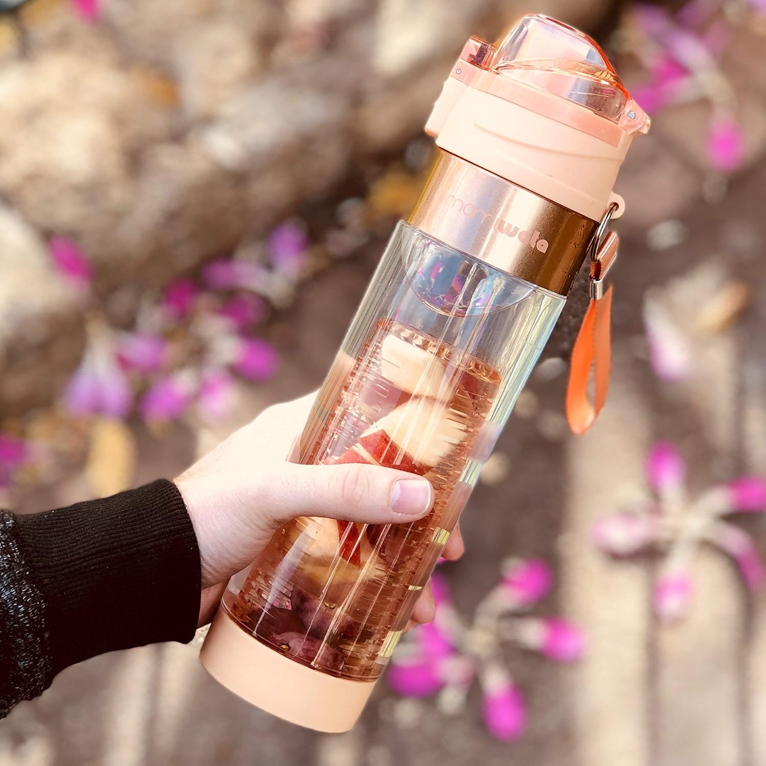 Fruit Infuser Water Bottle – 24 oz – Tritan Plastic - Unique Stylish Design – Fruit Infused Water recipes eBook &
