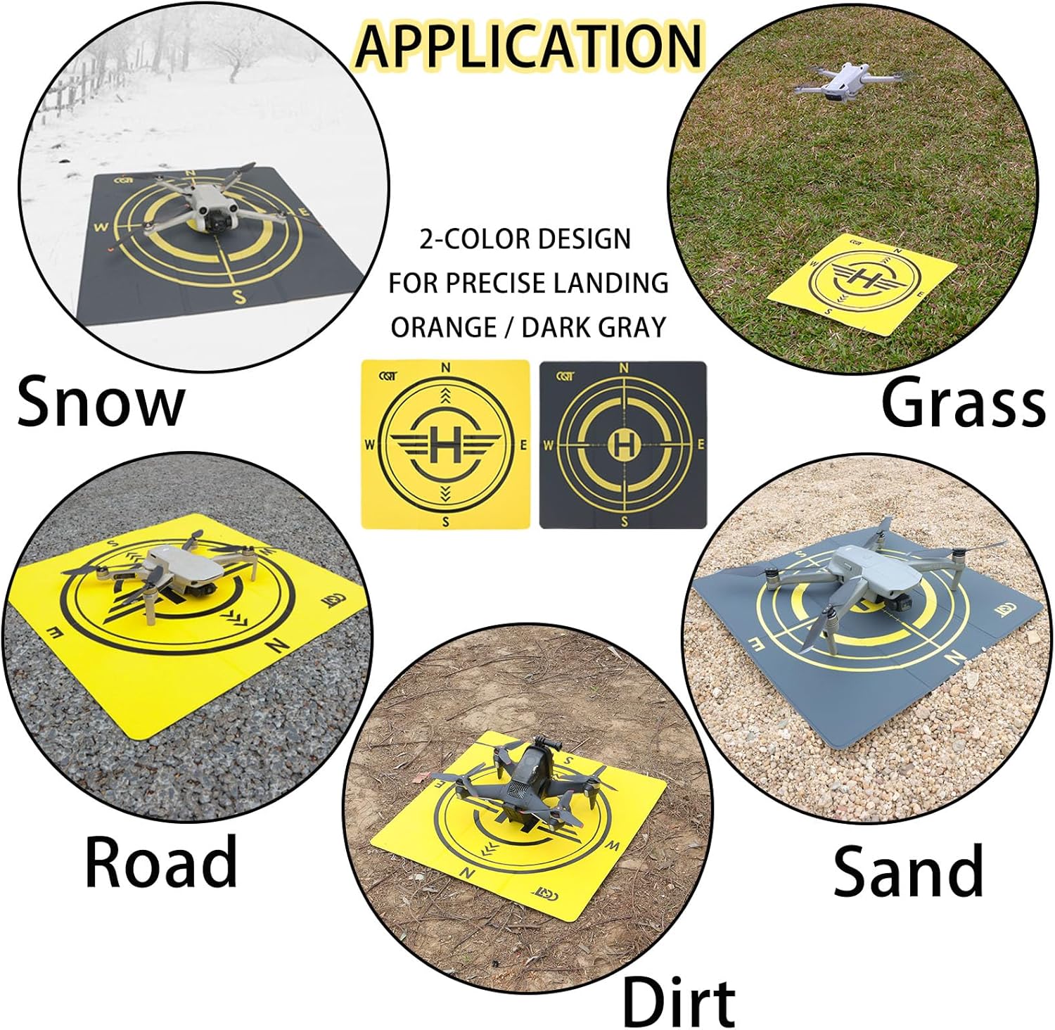 Drone Landing Pad Universal Waterproof Weighted Portable Fast-Foldable Helipad Launch for DJI Mavic 3 Pro/Mini 2