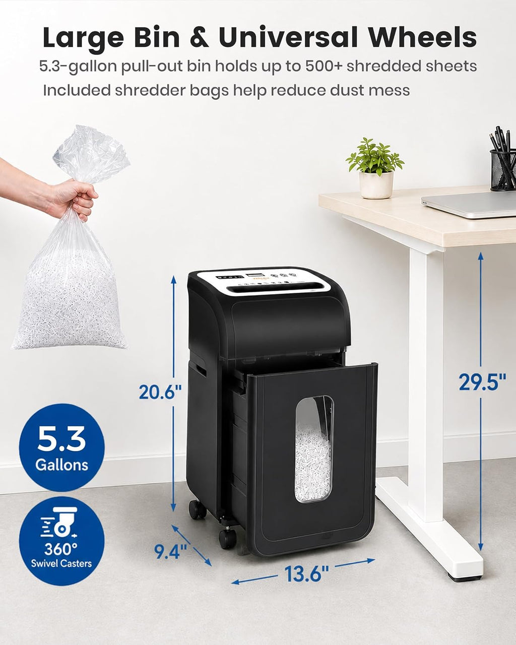14-Sheet Micro Cut Paper Shredder for Home Office Heavy Duty | Auto-Reverse Anti-Jam, 60-Min Runtime P-4 Security