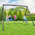 600lbs Heavy Duty Swing Set with 1 Platform Swing, 2 Belt Swings,A Frame Metal Swing Set for Outdoor Backyard (Patented)