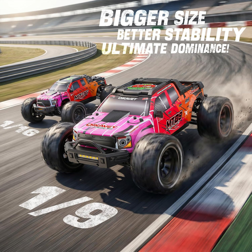 MT09 1/9 4WD Brushless RC Monster Truck,Remote Control Car for Fast Adult | 38MPH High Speed Off Road RC Car,130A ESC