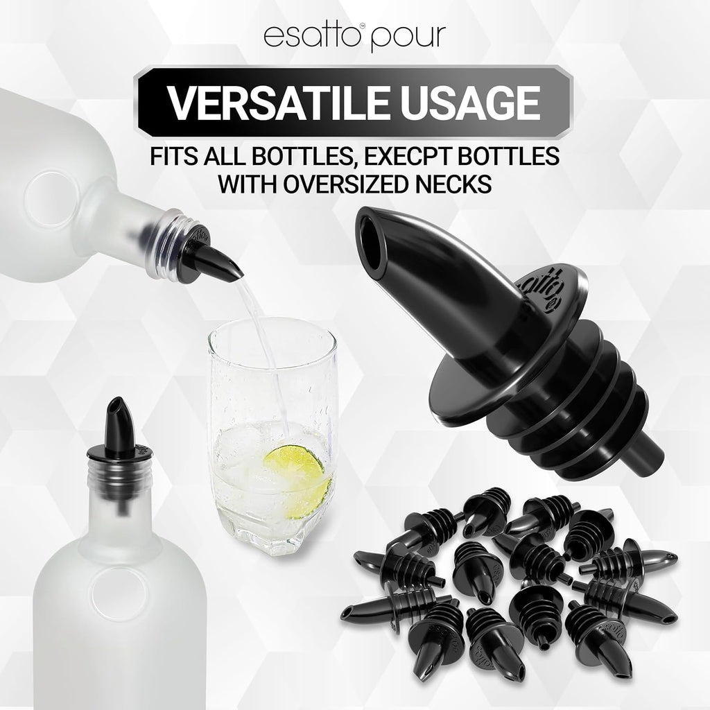 Free Flow Plastic Bottle Pourers, Speed Spouts, 100 Pack