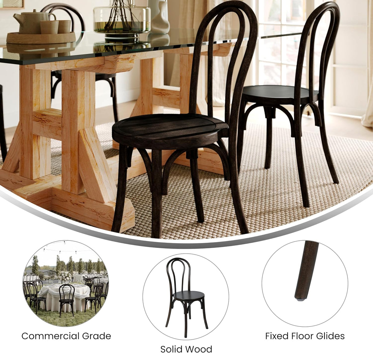 Commercial Grade Wood Stackable Thonet Dining Chair