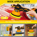 Cordless Car Buffer Polisher kit - 2Pcs 2000mAh 21V Battery, 6 Inch Portable Orbital Buffer Polisher Kit, 8 Variable