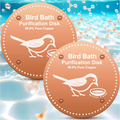 Bird Bath Purification Disk Pure Copper Outside Winter Solar Power Birdbath Wild Hummingbird Pedestal Fountain