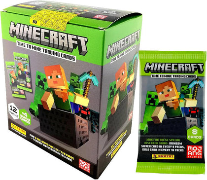Panini Minecraft Mega Box – Official Trading Cards, 72 Cards per Box, Exclusive Foil Parallels, Rare Inserts, Great