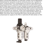Filter Regulator & Lubricator - Inlet 1/4in - Up to 150 PSI
