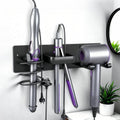 Blow Dryer Holder Wall Mount, 3 in 1 Bathroom Hair Tool Organizer with Curling Iron Holder & Flat Iron Holder
