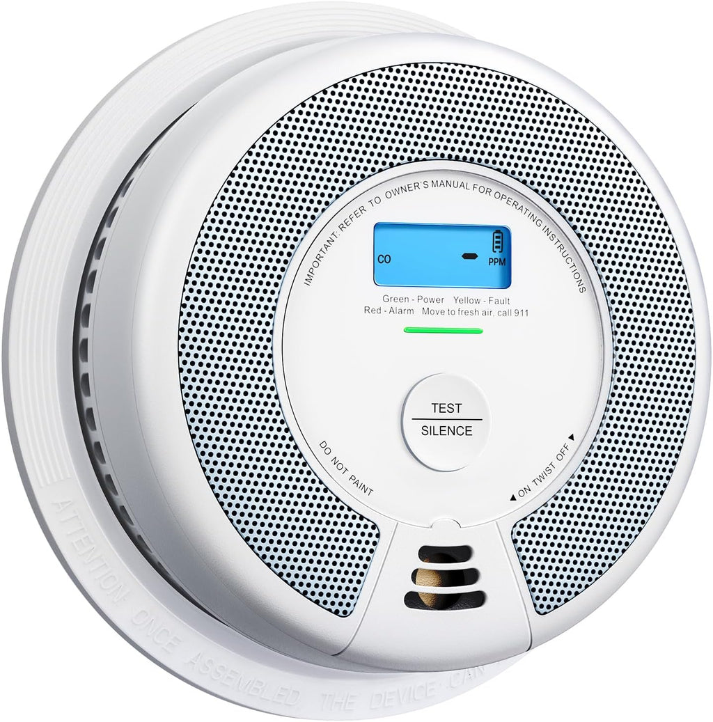 Smoke Detector Carbon Monoxide Alarm Combo, XP0H-SN, 1-Pack | 10-Year Sealed Battery (Not Hardwired), Large 5.7-inch