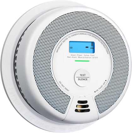 Smoke Detector Carbon Monoxide Alarm Combo, XP0H-SN, 1-Pack | 10-Year Sealed Battery (Not Hardwired), Large 5.7-inch