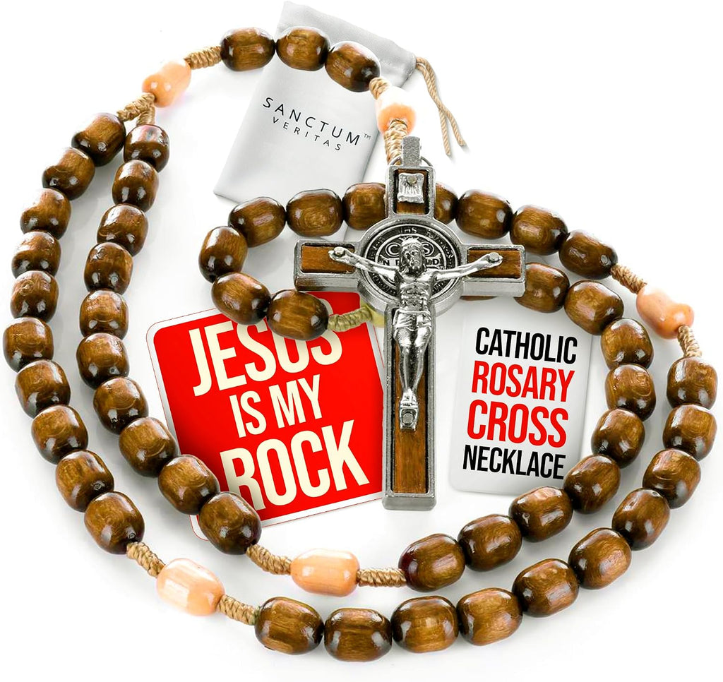 Catholic Rosary Necklace | Large Italian Prayer Beads Gift