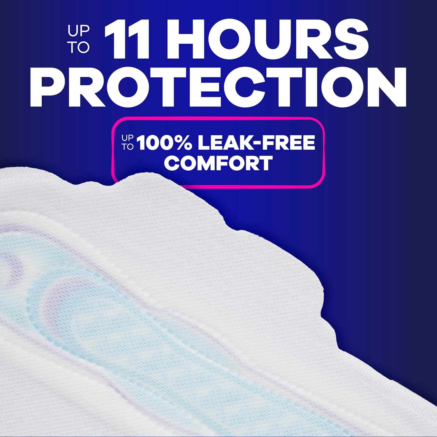 Ultra Thin Feminine Pads with Wings for Women, Size 4, Overnight Absorbency, Unscented, Up to 100% Leak-Free Comfort