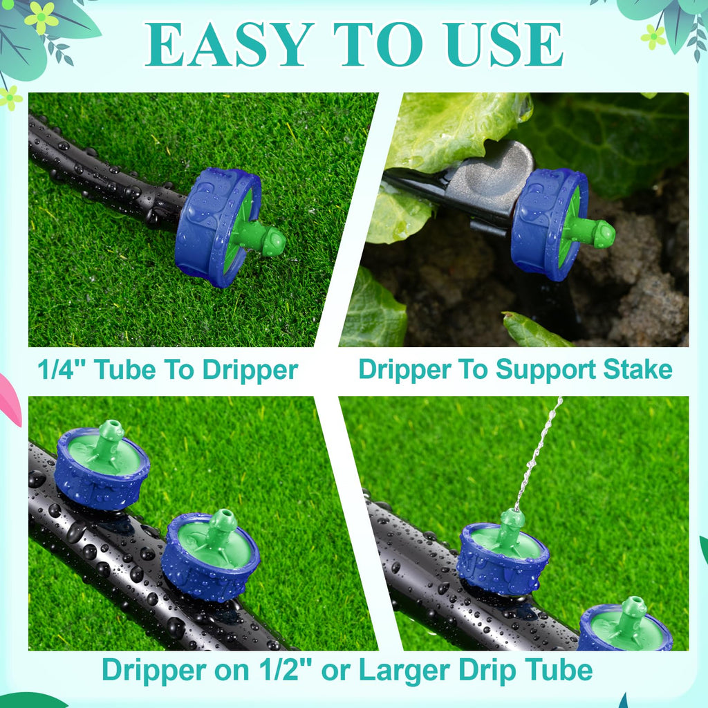 60Pcs 0.25 GPH Drippers Pressure Compensating Drip Emitters