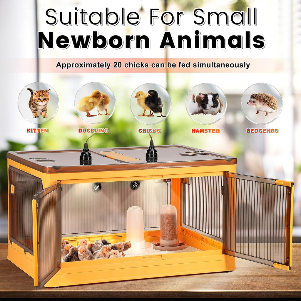 142L Chicken Brooder Box for Chicks Kit with Heater Chicks Warmer Brooder Plate Ducks Tent Pen Thermometer for 30
