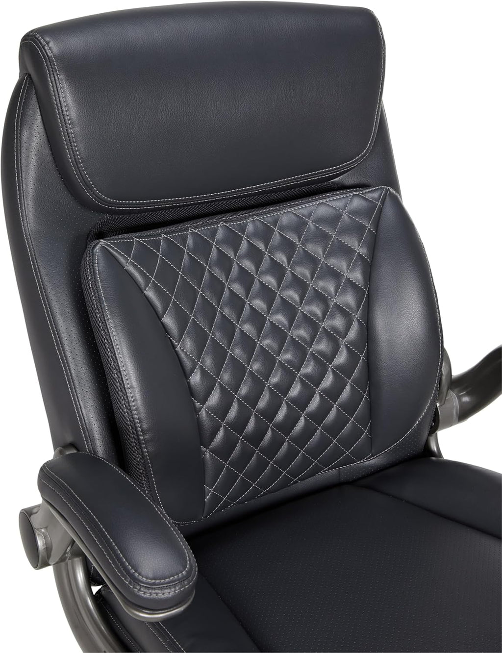 Ergonomic Executive Office Chair with Adjustable Lumbar Support, Flip-up Arms, Height Adjustable, 360° Rolling
