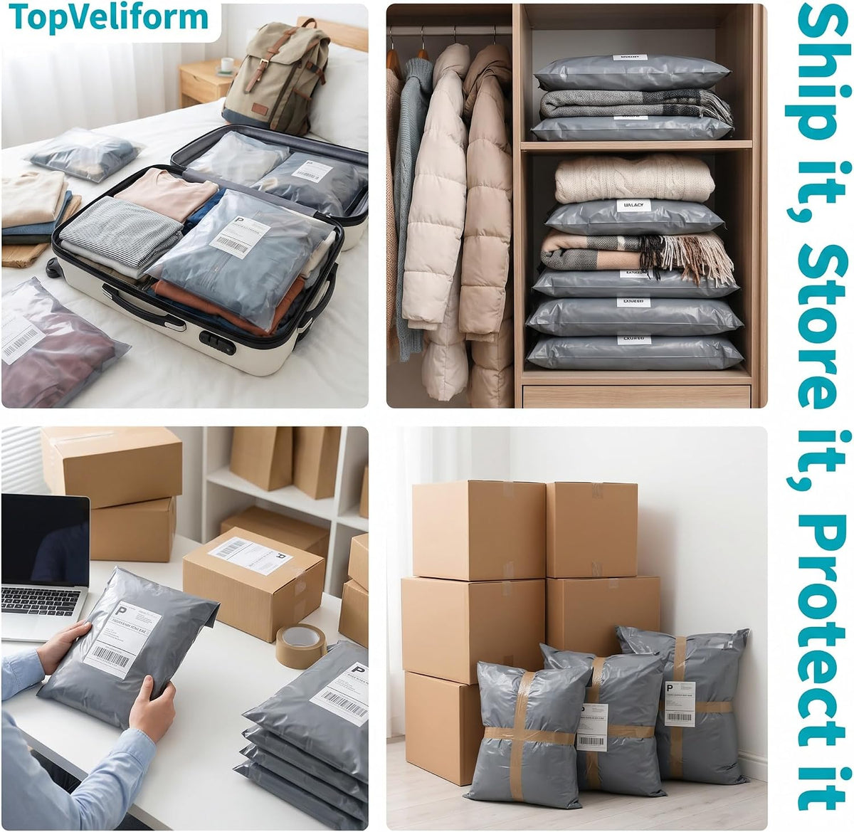 24x36" 5-Pcs Extra Large Poly Mailers Shipping Bags Clothing