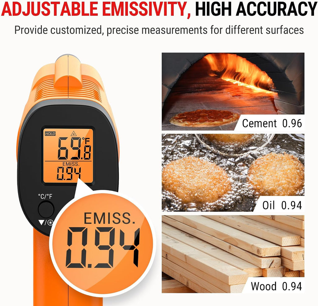 TempScan Infrared Thermometer Gun for Pizza Oven Griddle HVAC