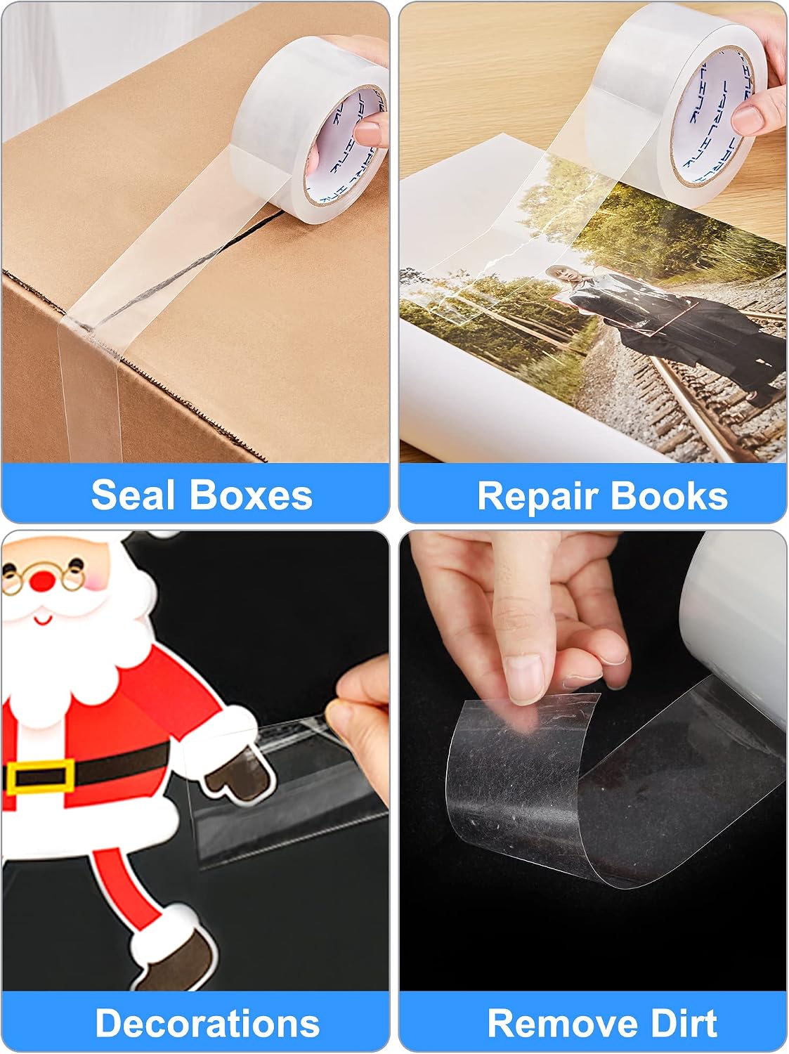 12 Rolls Clear Packing Tape, Heavy Duty Packaging Tape