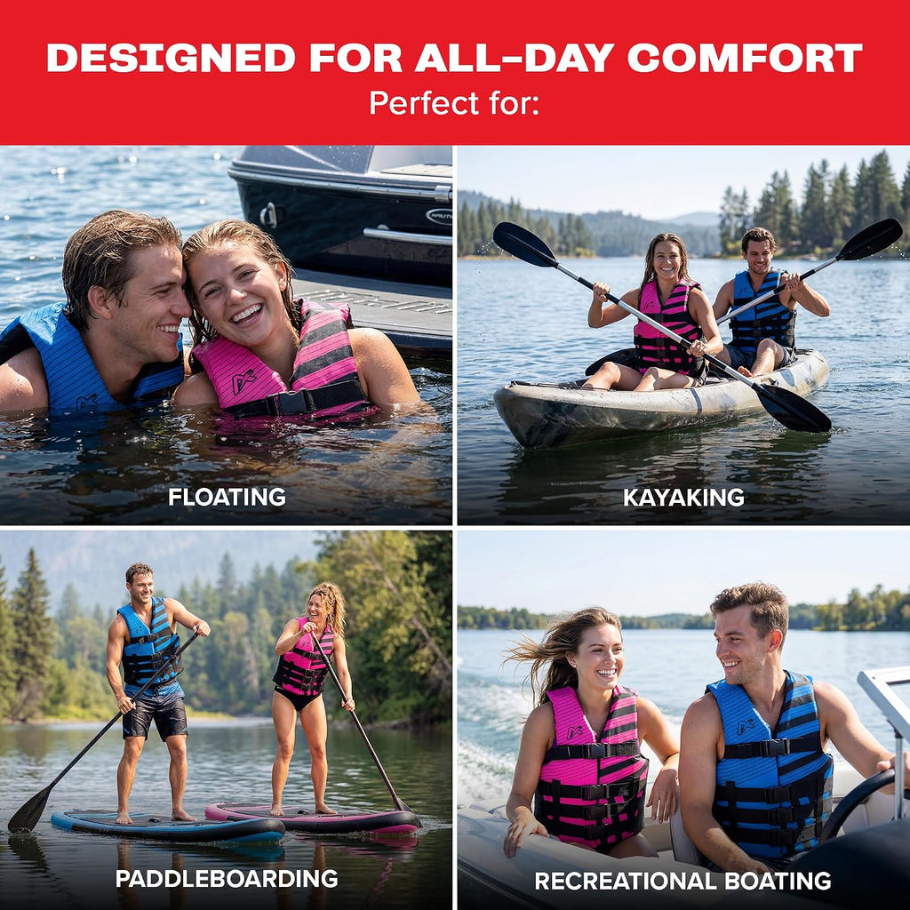Trend Life Jacket for Adults & Kids - USCG Approved Life Vest for Men, Women, Youth & Child, Watersports Vest for
