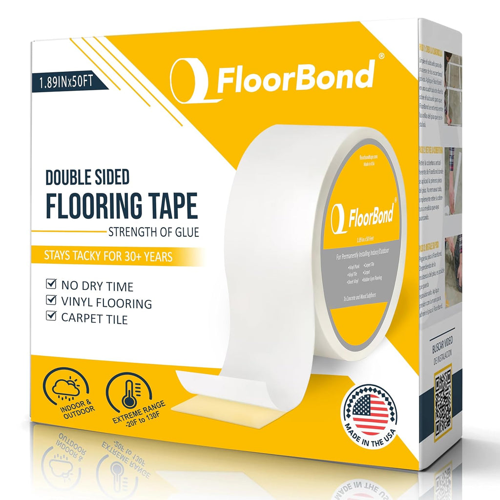 Double Sided Tape Heavy Duty Carpet Tape for Flexible and Vinyl Flooring, Carpet Tiles, Artificial Grass, Foam Gym