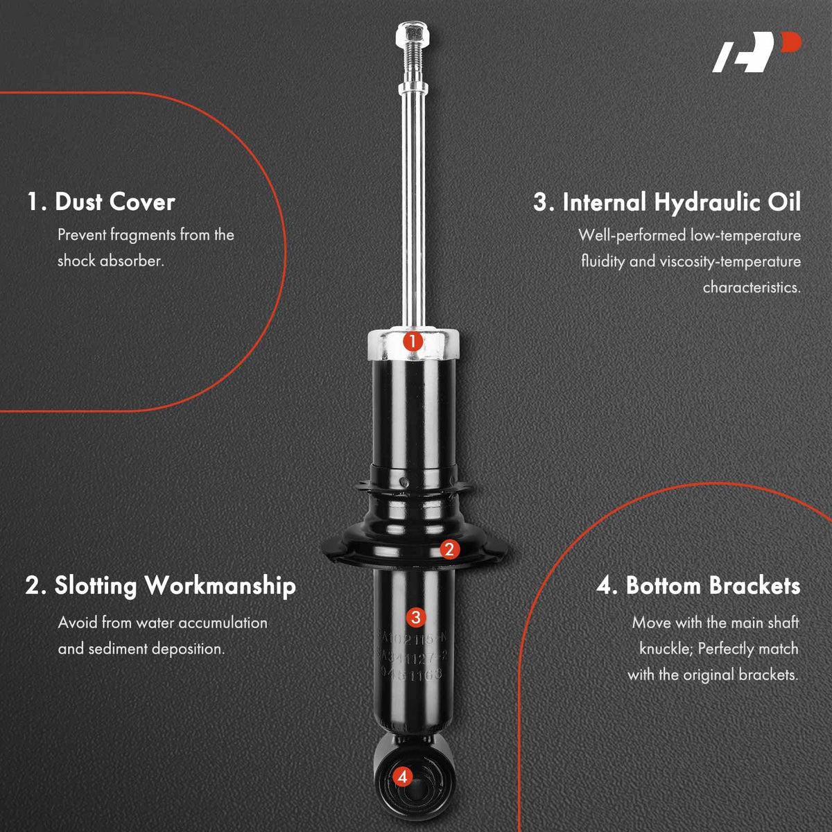 A-Premium Rear Bare Struts W/o Coil Spring Compatible with Mazda