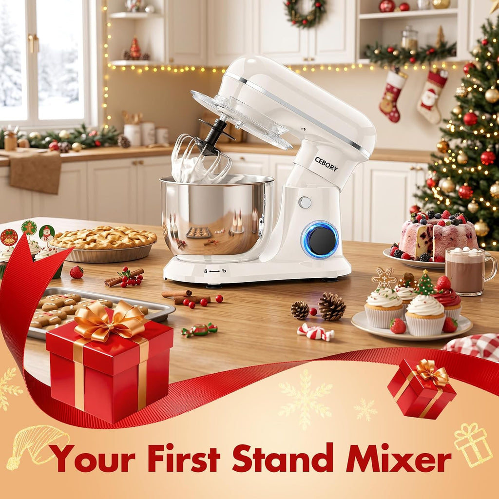 Stand Mixer, 4QT 10+P-Speed Electric Kitchen Mixer with Bowl