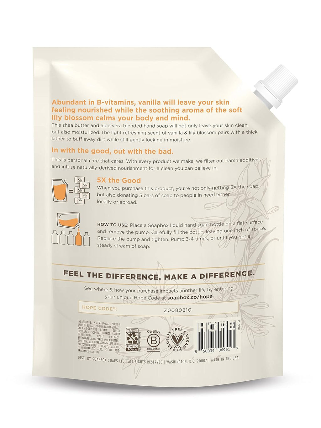 Vanilla Bean Liquid Hand Soap Refill - 64oz