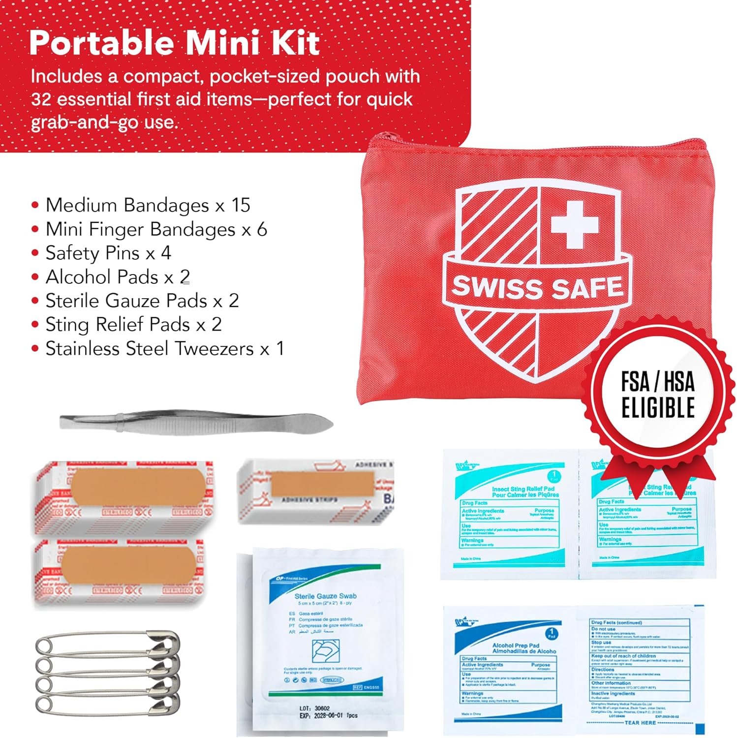 2-in-1 First Aid Kit for Car, Travel & Home, Businesses - Bonus Mini Kit for Medical Emergency Aid, Survival, Camping