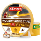 Double Sided Woodworking Tape 1 Inch x 60 ft (3-Pack), Double Face Woodworker Turner's Tape for Wood Template, Edge