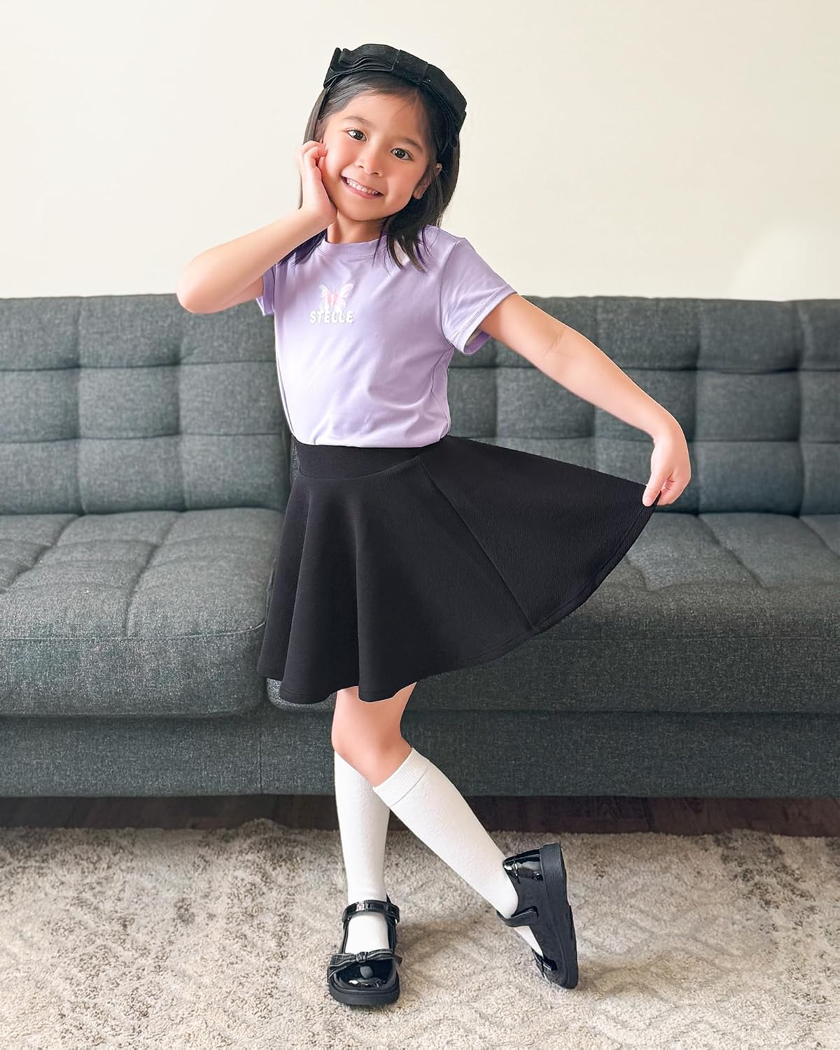 Girls Pleated Skater Uniform Skirts with Built in Shorts for School | Elastic waistband, Soft stretch fabric
