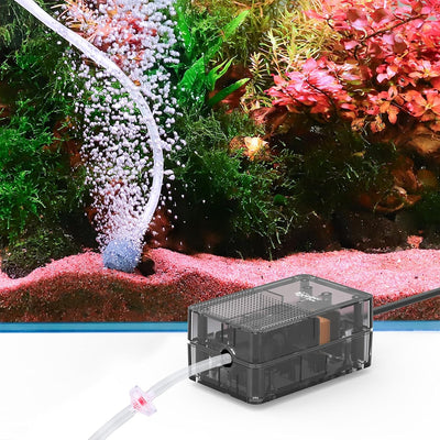 See-Through Air Pump for 20-50 Gallon Aquarium Fish Tank: Oxygen Pump,Silent Powerful Aerator Pump 1.5W 1 Air Outlets