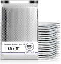 Thermal Insulated Mailers 8.5x11, Cold Shipping Envelopes, 100 Pack